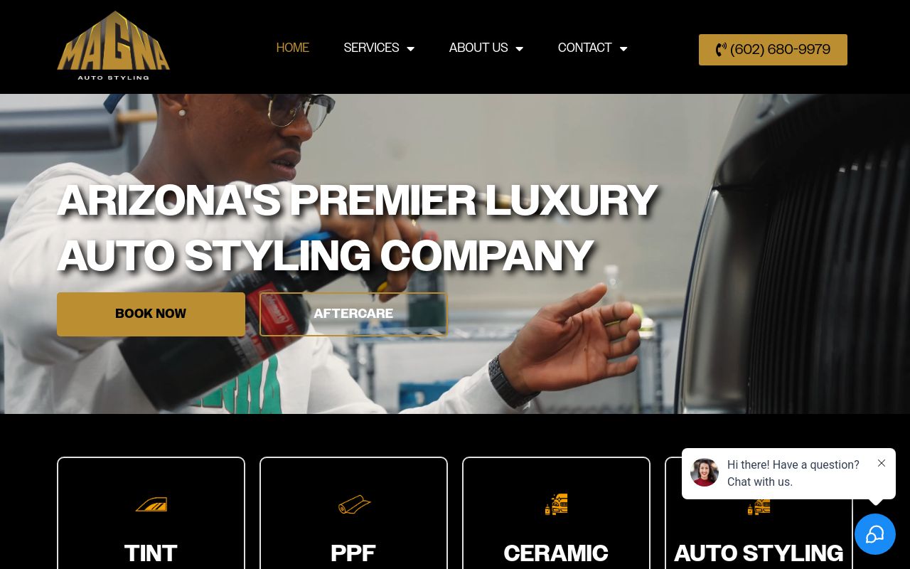 Homepage of Magna Auto Styling's website