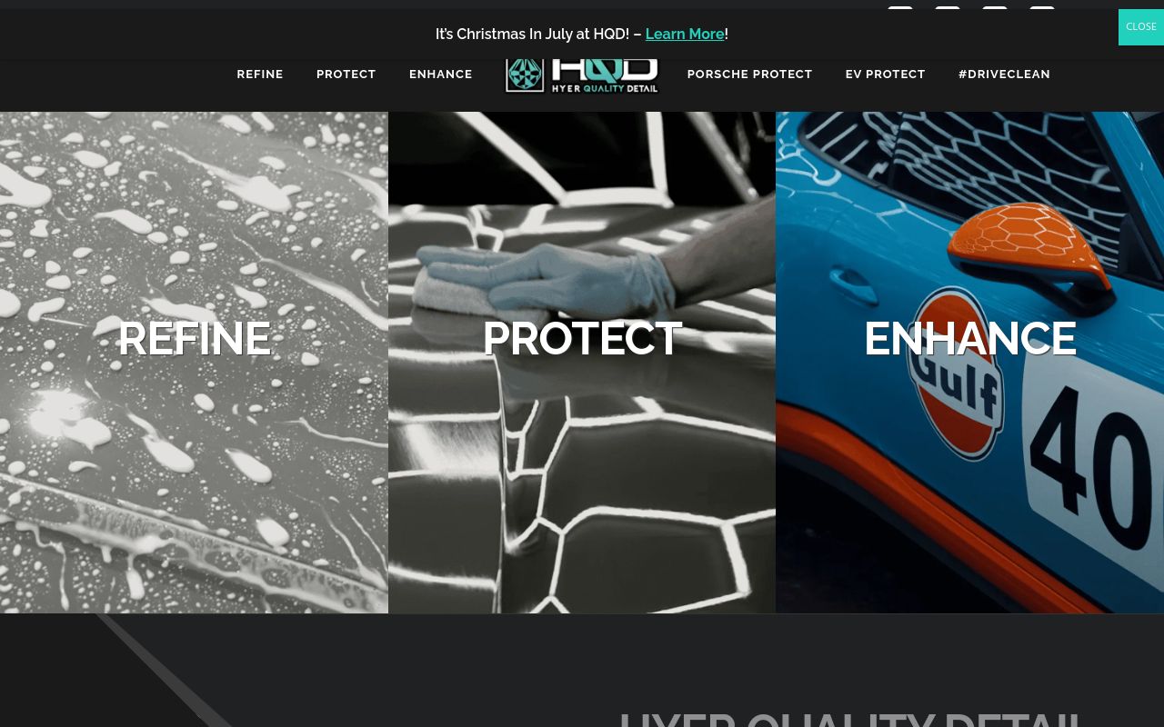 Homepage of Hyer Quality Detail's website