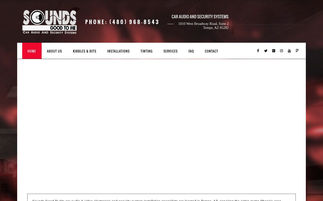 Homepage of Sounds Good To Me's website