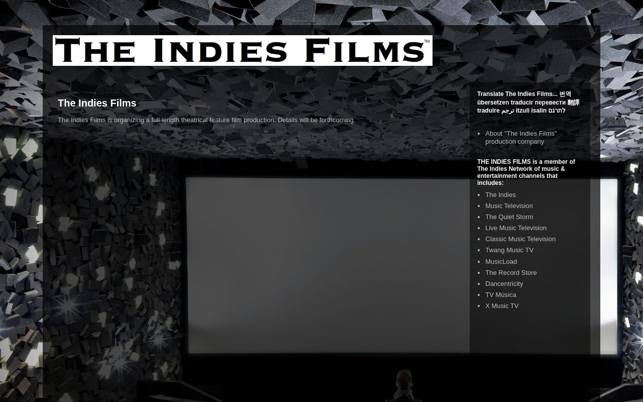 Homepage of Independent Films's website