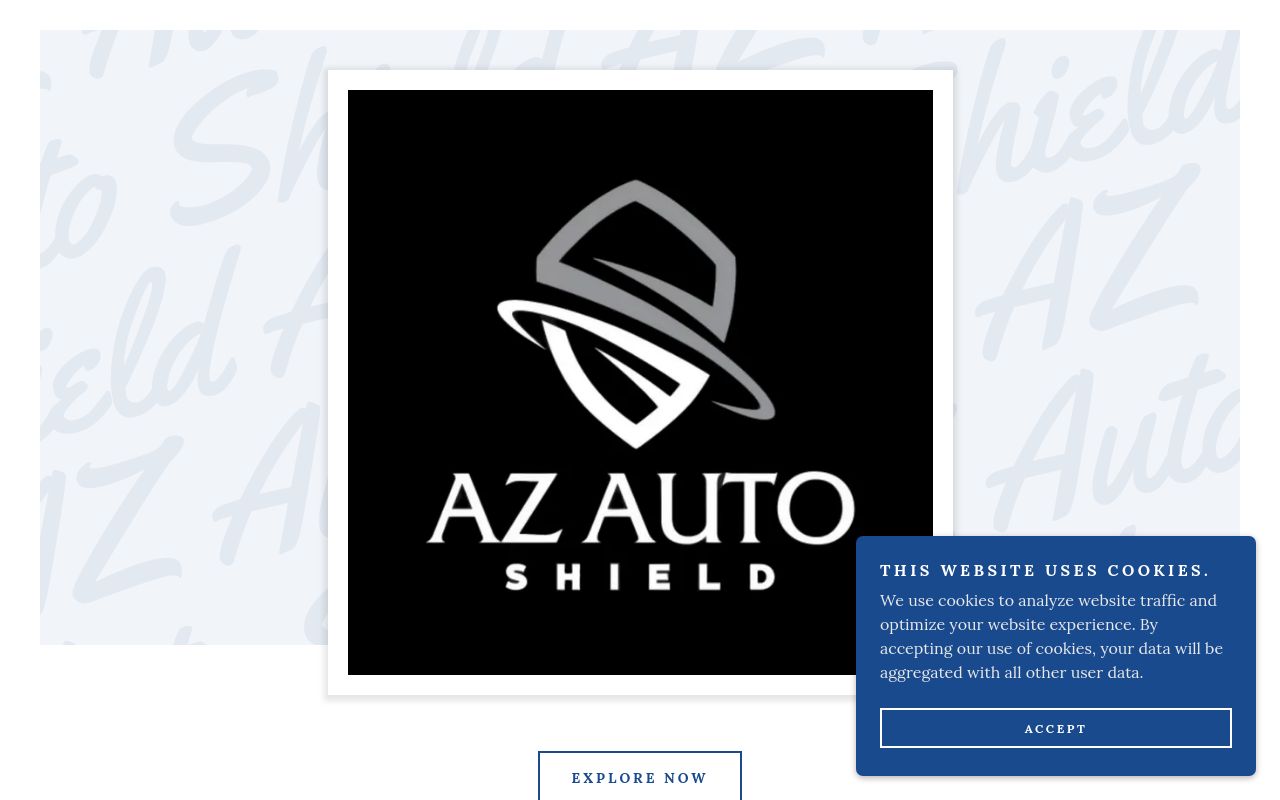 Homepage of AZ Auto Shield's website