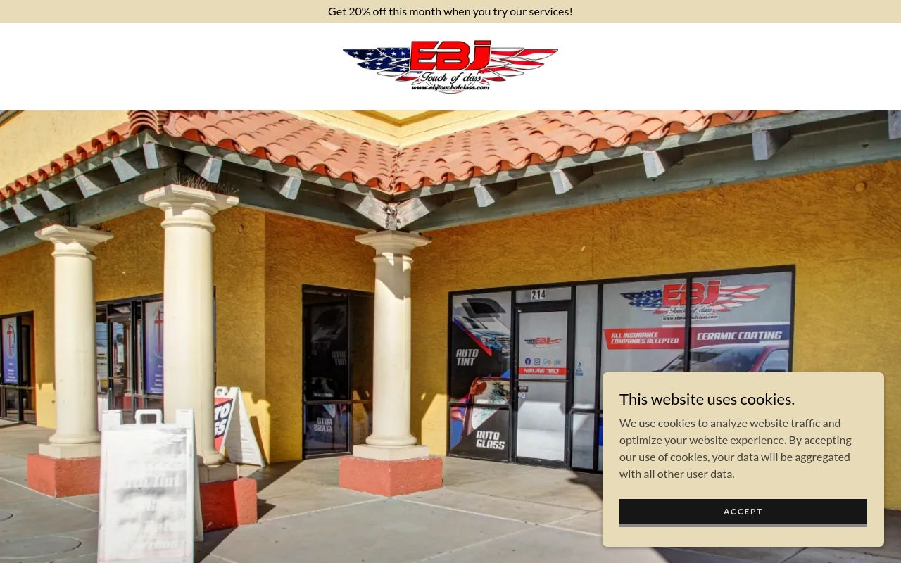 Homepage of EBJ Touch of Class's website