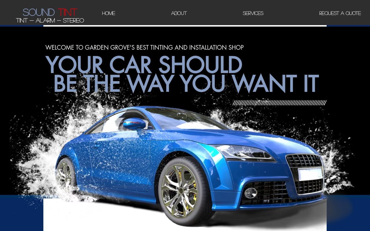 Homepage of Sound Tint's website