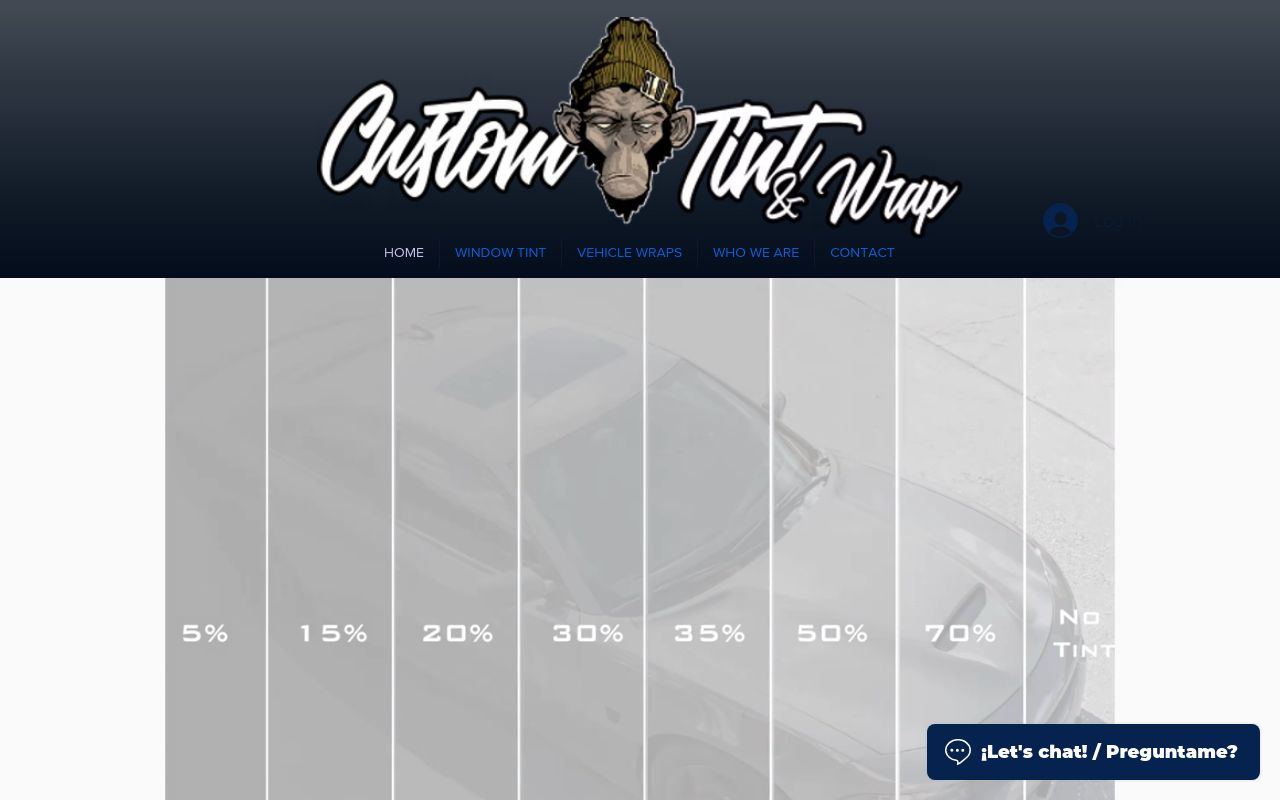 Homepage of Custom Tint & Car Wraps's website
