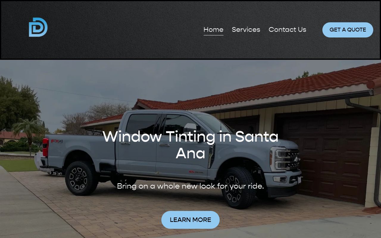 Homepage of Double Down Detail & Tint's website