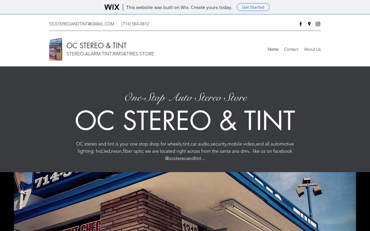 Homepage of OC STEREO & TINT's website