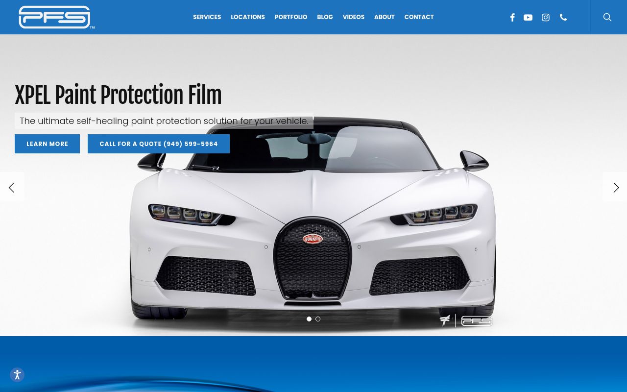 Homepage of Protective Film Solutions's website