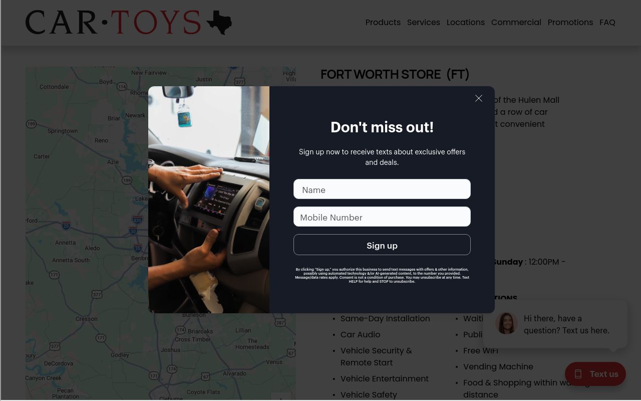 Homepage of Car Toys's website