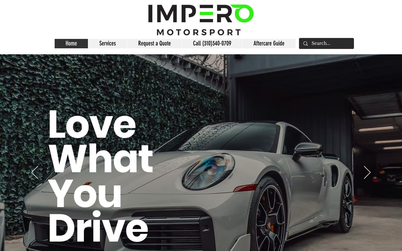Homepage of Impero Motorsport | PPF | Ceramic Coating | Window Tinting's website