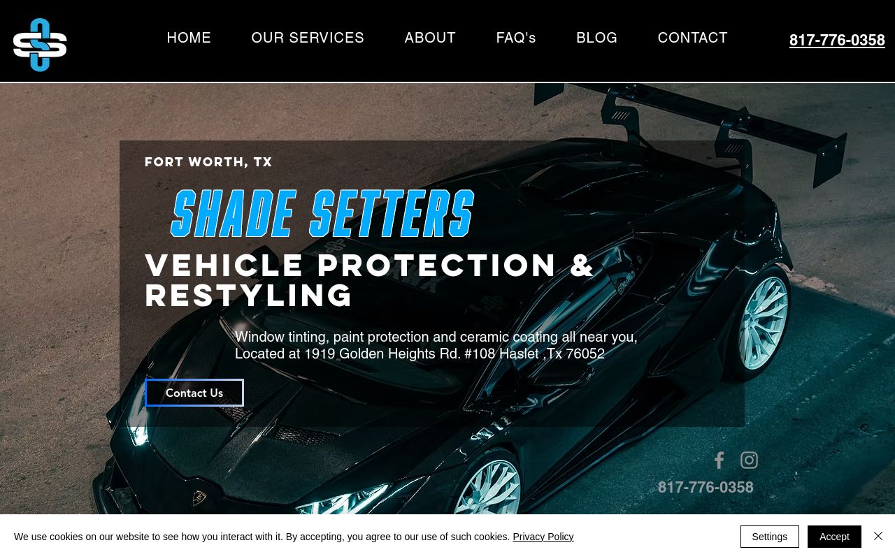 Homepage of Shade Setters Window Tint's website