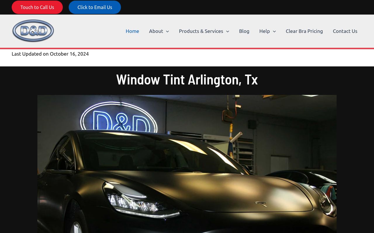 Homepage of D&D Tint's website