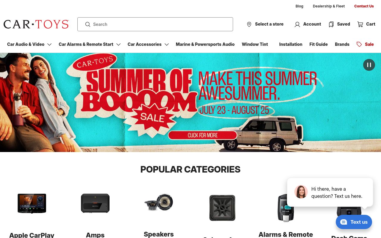 Homepage of Window Tint Car Toys Arlington's website