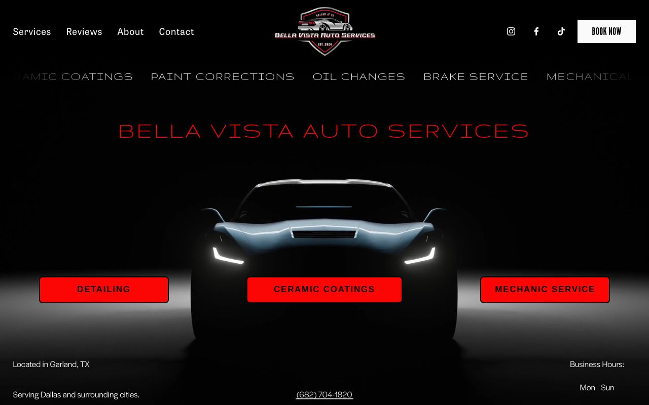 Homepage of Bella Vista Auto Services's website