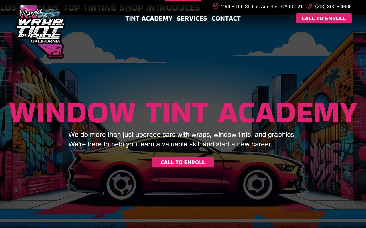 Homepage of TINT MY RIDE LLC's website