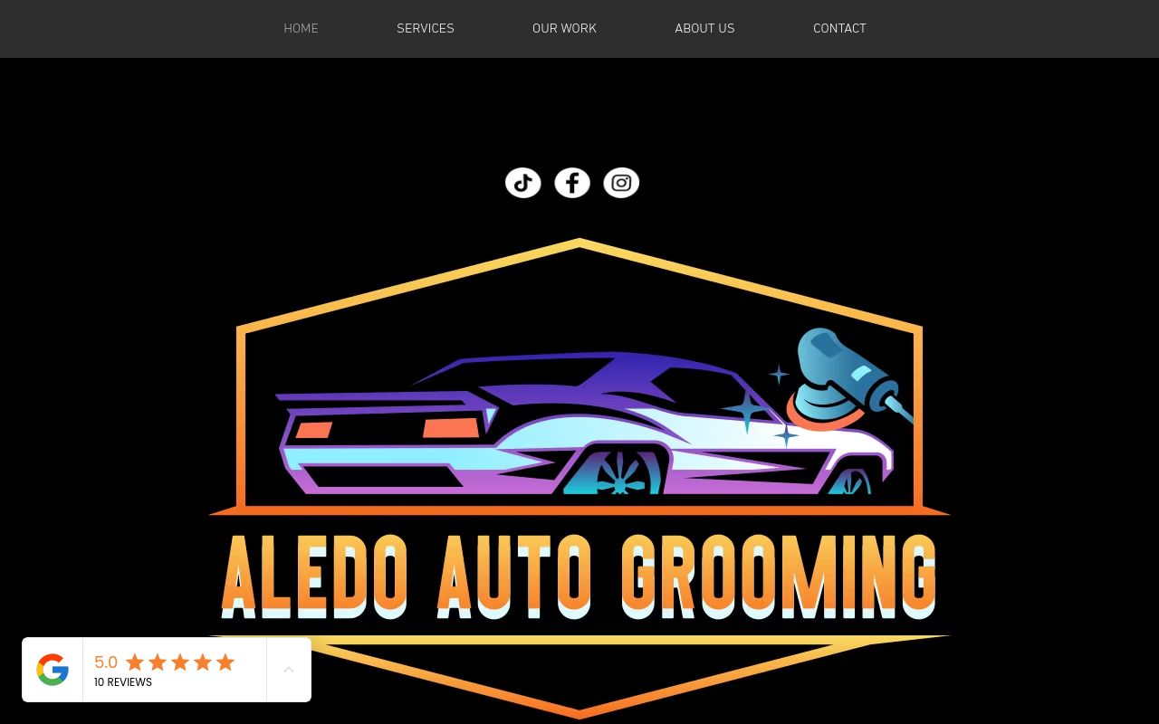 Homepage of Aledo Auto Grooming's website