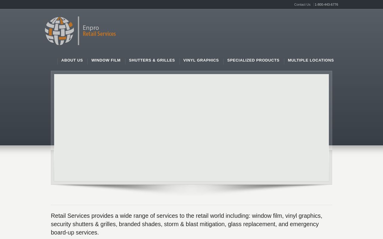 Homepage of Enpro Retail Services's website