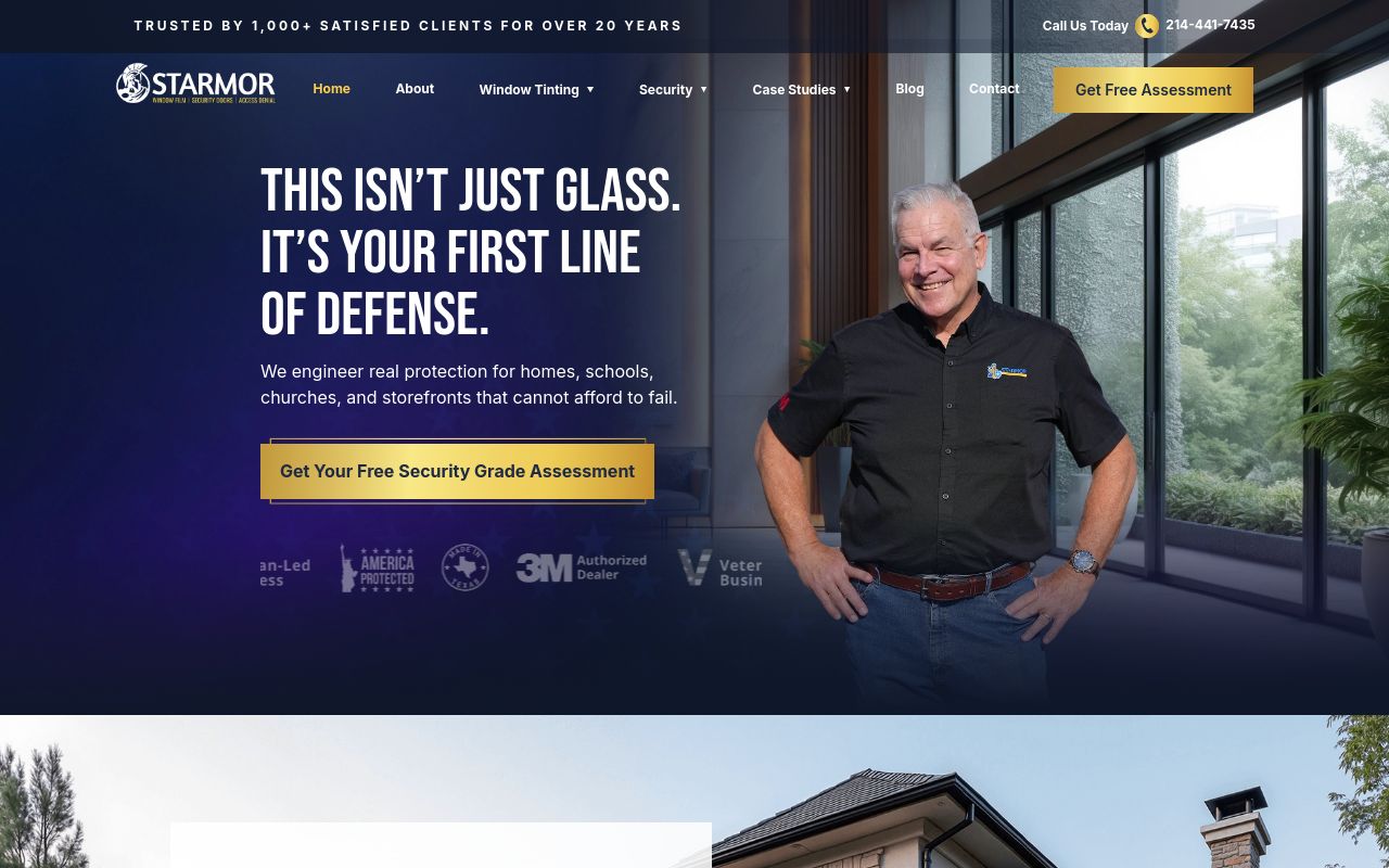 Homepage of Metro Tint Texas's website