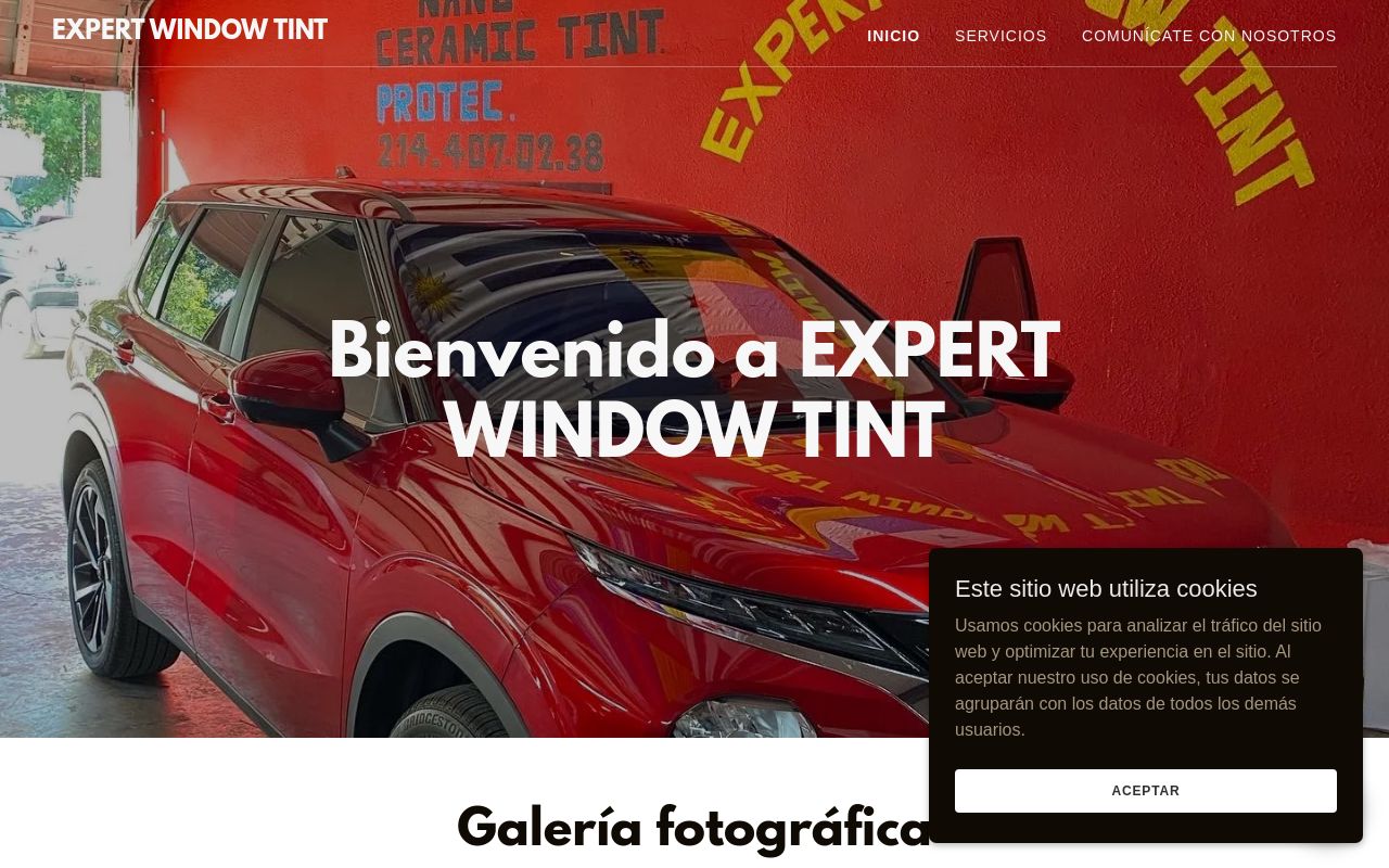 Homepage of EXPERT WINDOW TINT WRAP's website