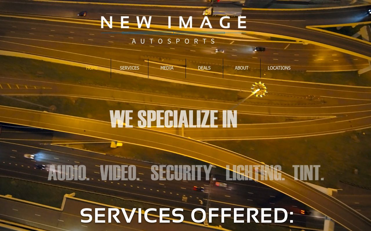 Homepage of New Image Autosports - Window Tint's website