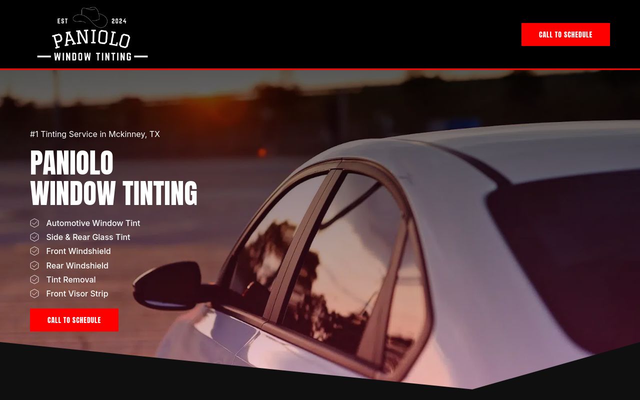 Homepage of Paniolo Tinting's website