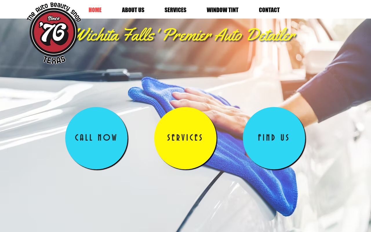 Homepage of The Auto Beauty Shop's website