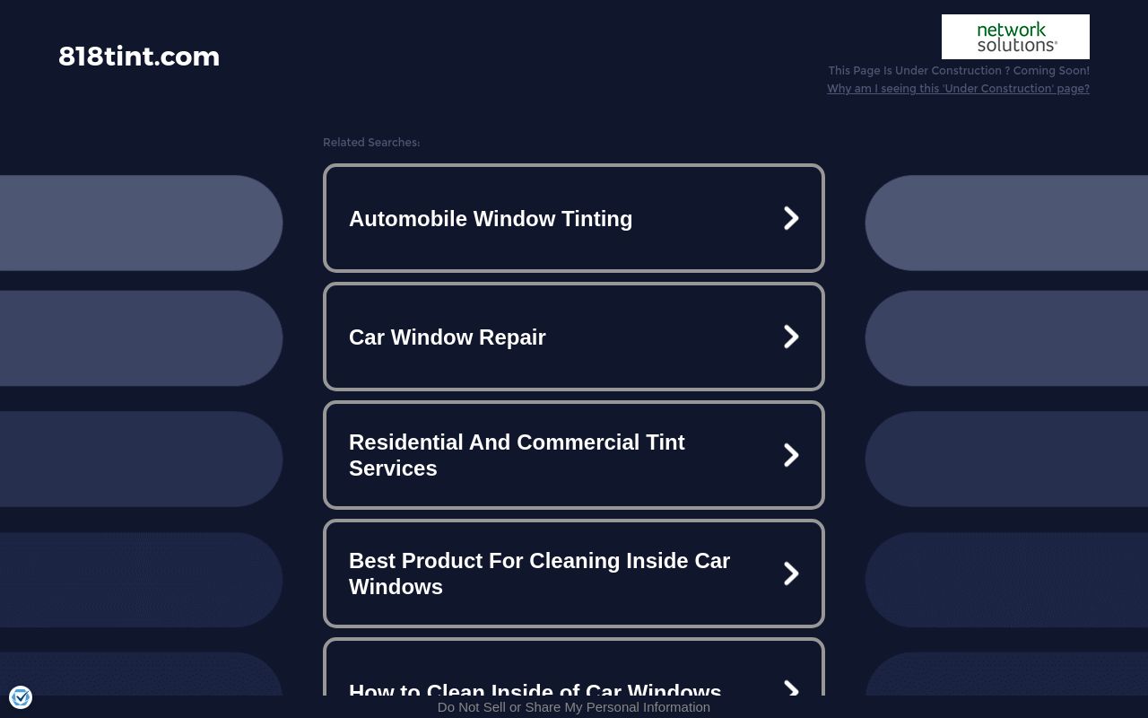 Homepage of Glendale Tint Studio's website