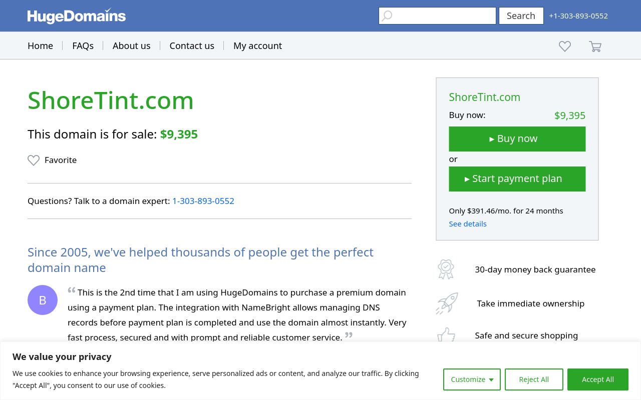 Homepage of Shore Tint & More - Commercial Window Tint & Residential Window Tint's website