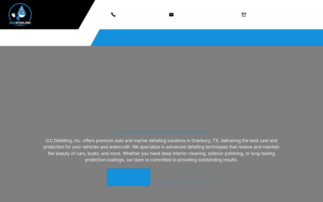 Homepage of OCDetailing, Inc.'s website