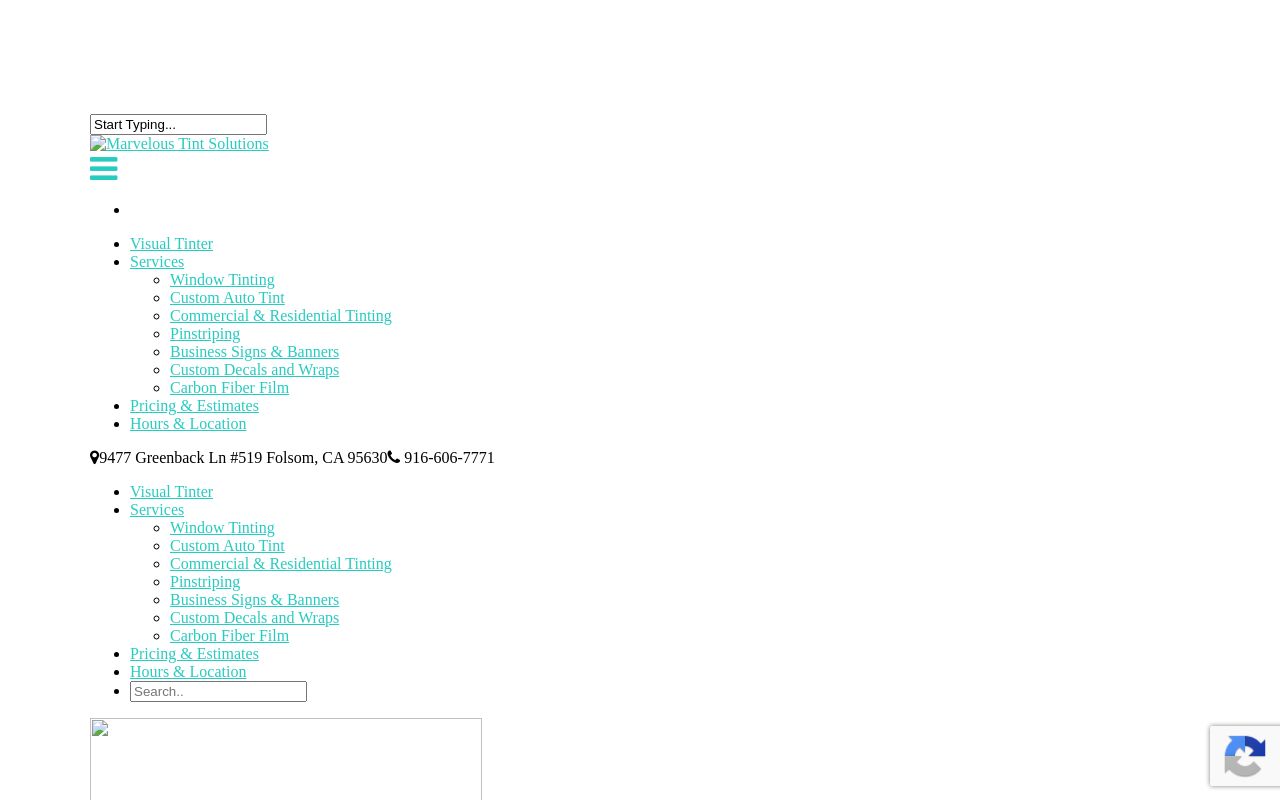 Homepage of Marvelous Tint Solutions's website