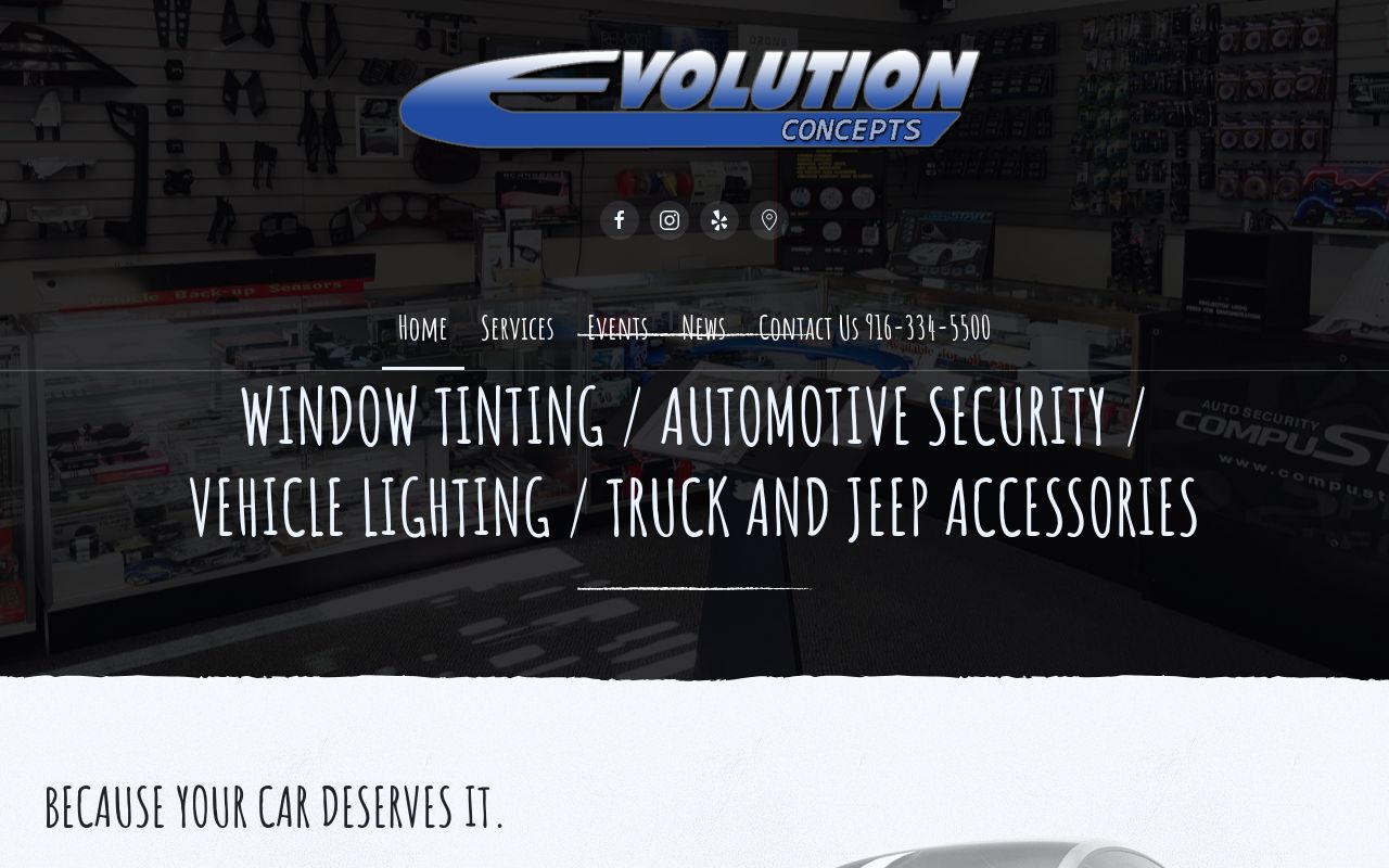 Homepage of Evolution's website