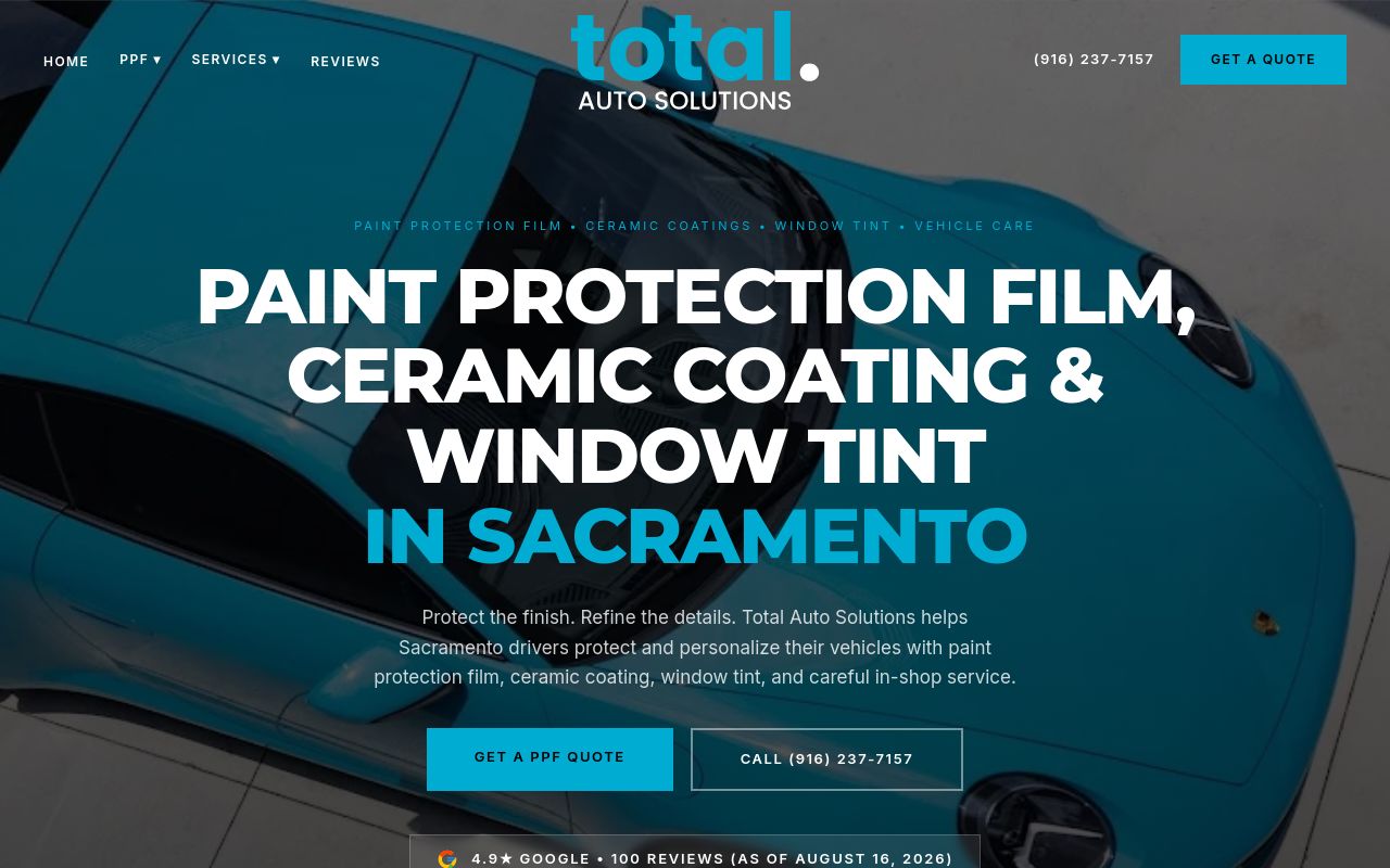 Homepage of Total Auto Solutions LLC (Preferred Partner of ALSET Auto)'s website