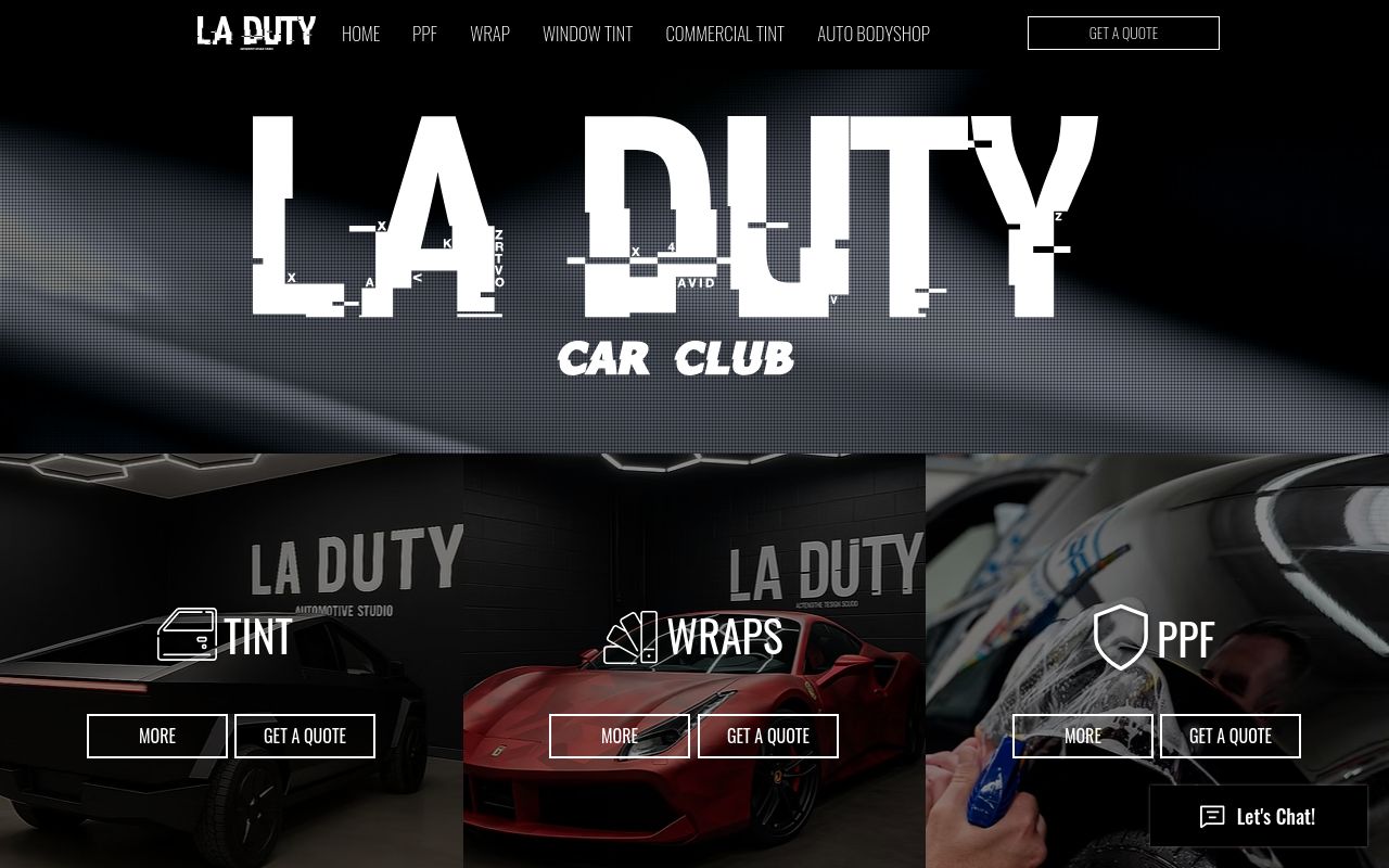 Homepage of LA DUTY's website