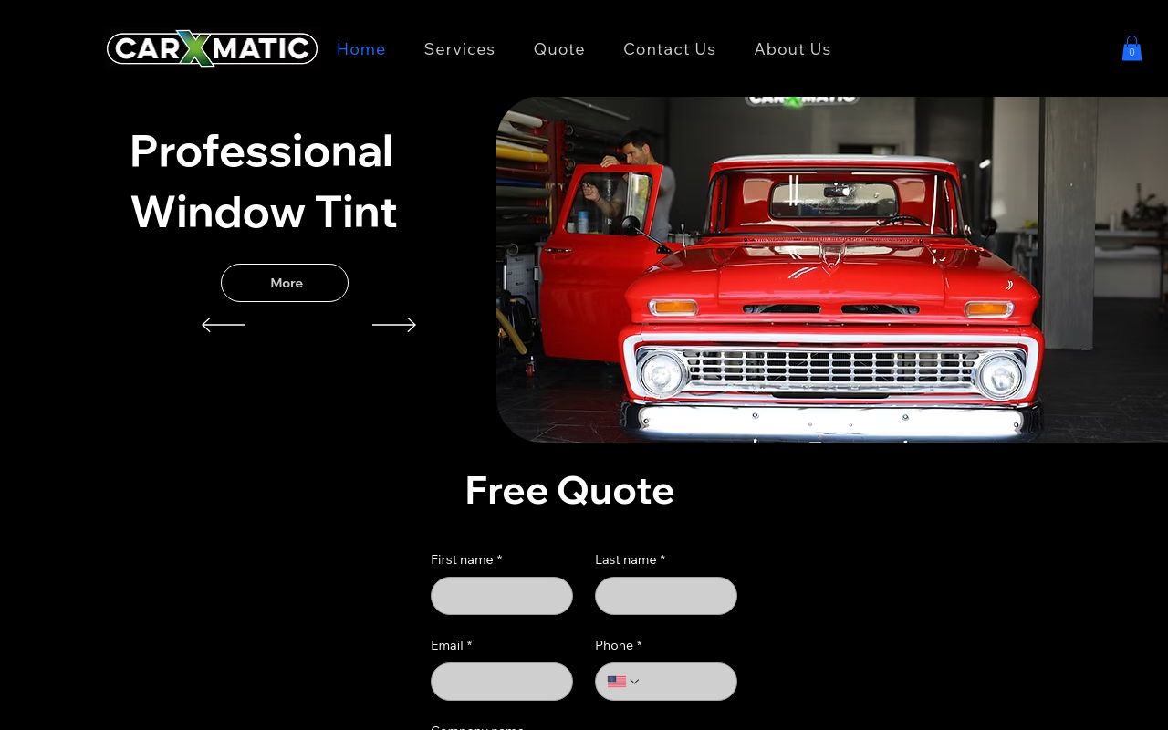 Homepage of CarXmatic's website