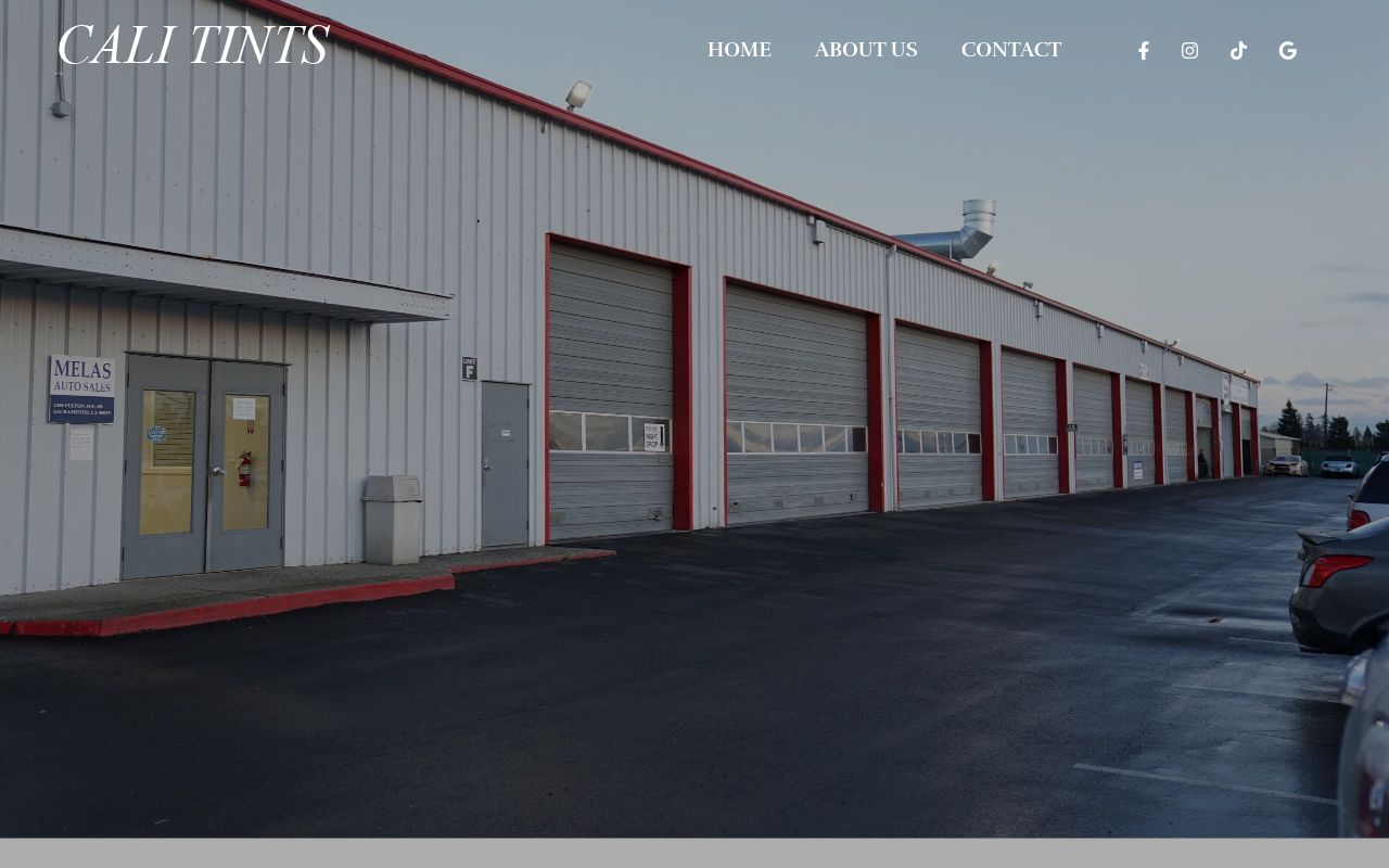 Homepage of Cali Tints's website