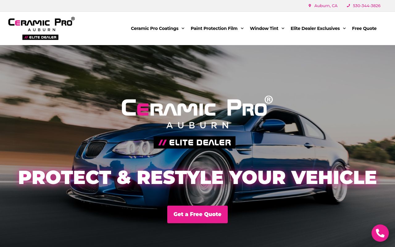 Homepage of Hott Shots Detailing | Ceramic Pro Auburn elite dealer's website
