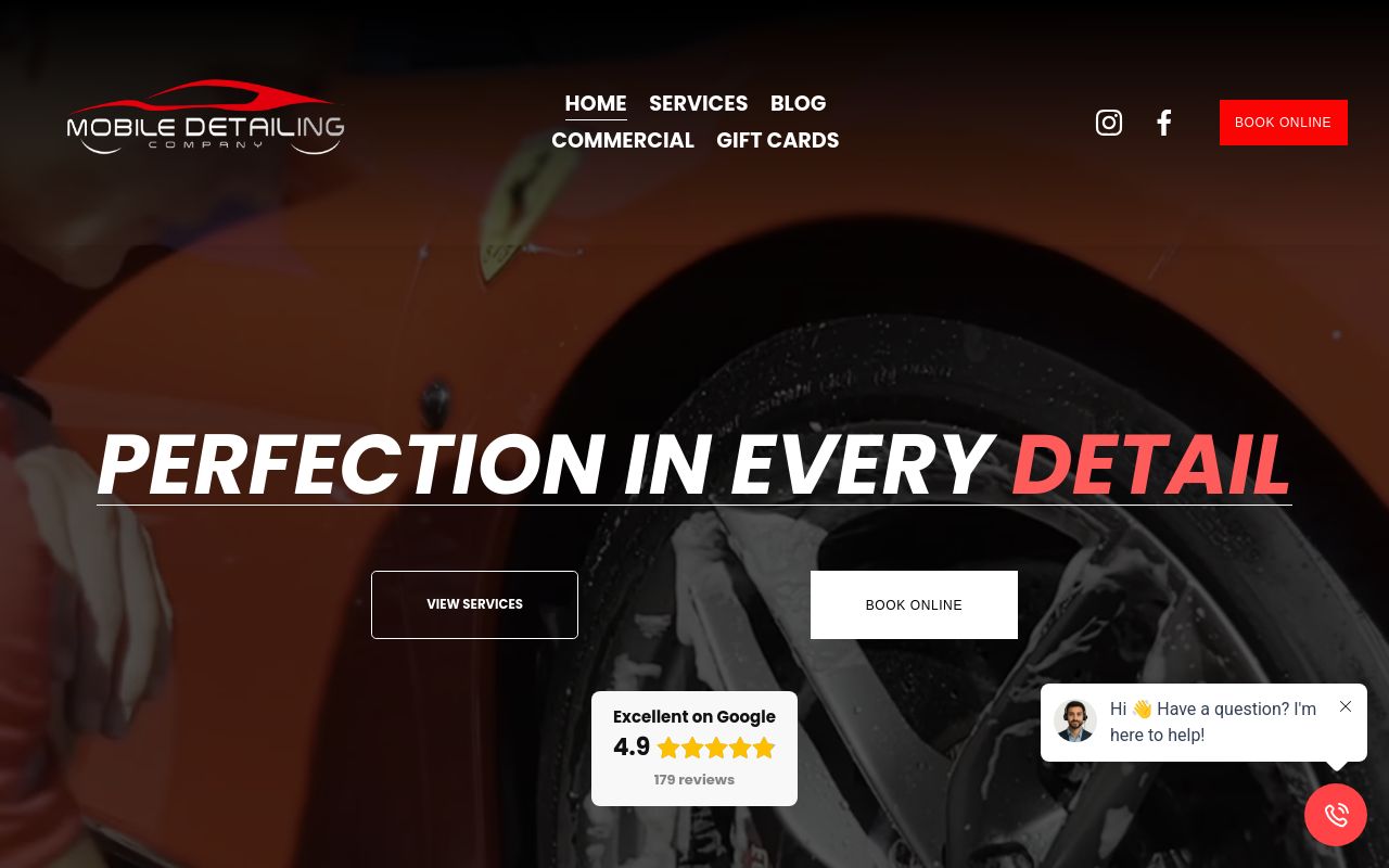 Homepage of Mobile Detailing Company | Folsom's website