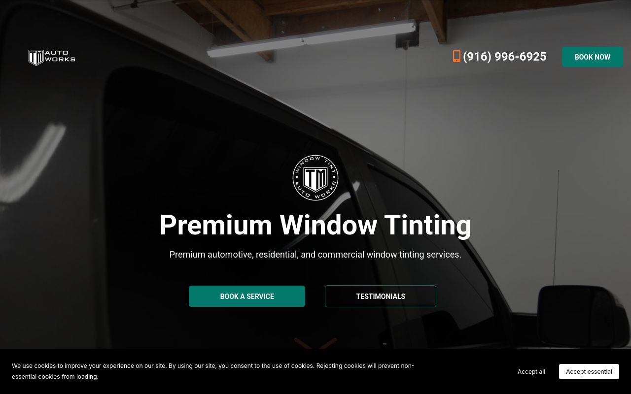 Homepage of TM Auto Works's website