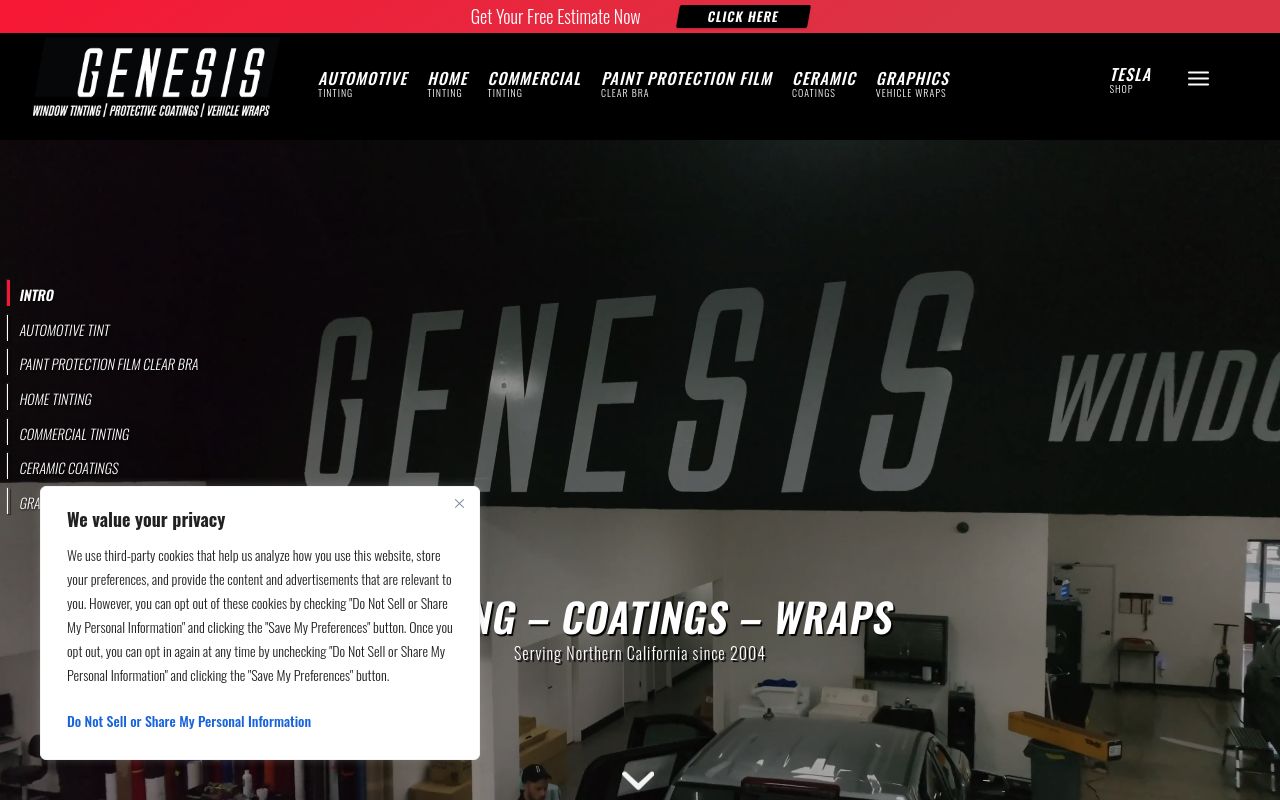 Homepage of GENESIS's website