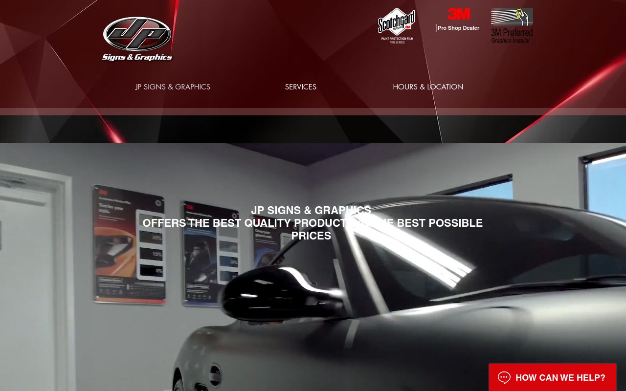 Homepage of JP Signs & Graphics's website