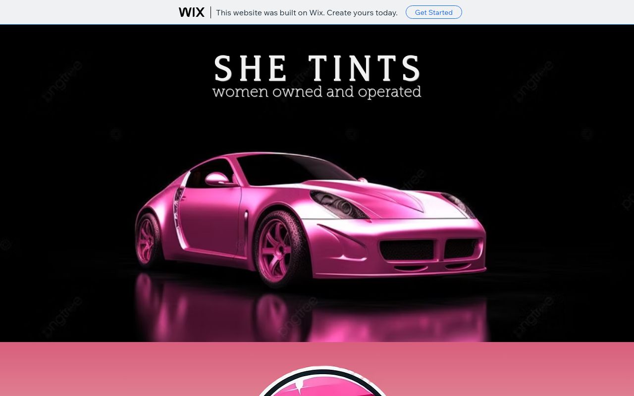 Homepage of She Tints's website
