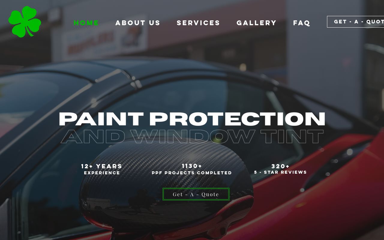 Homepage of Dublin Window Tint & PPF | Paint Protection Film | Clear Bra | Ceramic Coatings's website