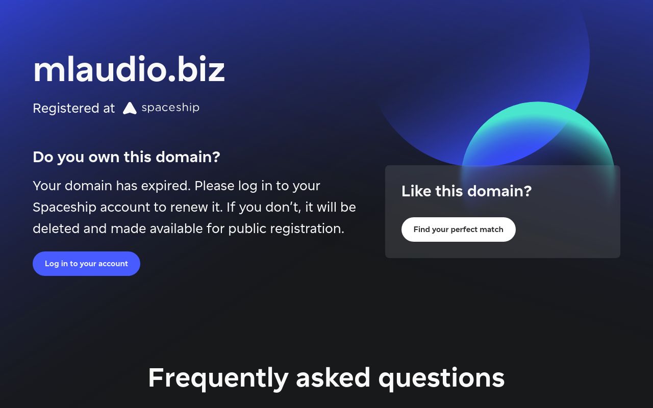 Homepage of ML Audio's website