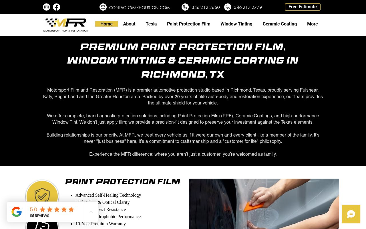 Homepage of MFR (Motorsport Film and Restoration)'s website