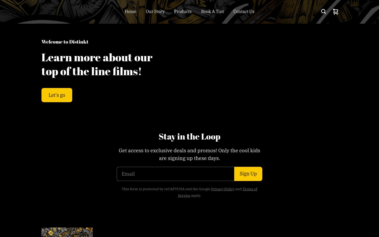 Homepage of Distinkt Auto Styling's website