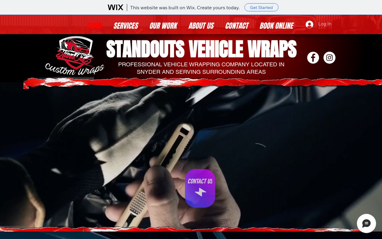 Homepage of Standouts Vehicle Wraps's website