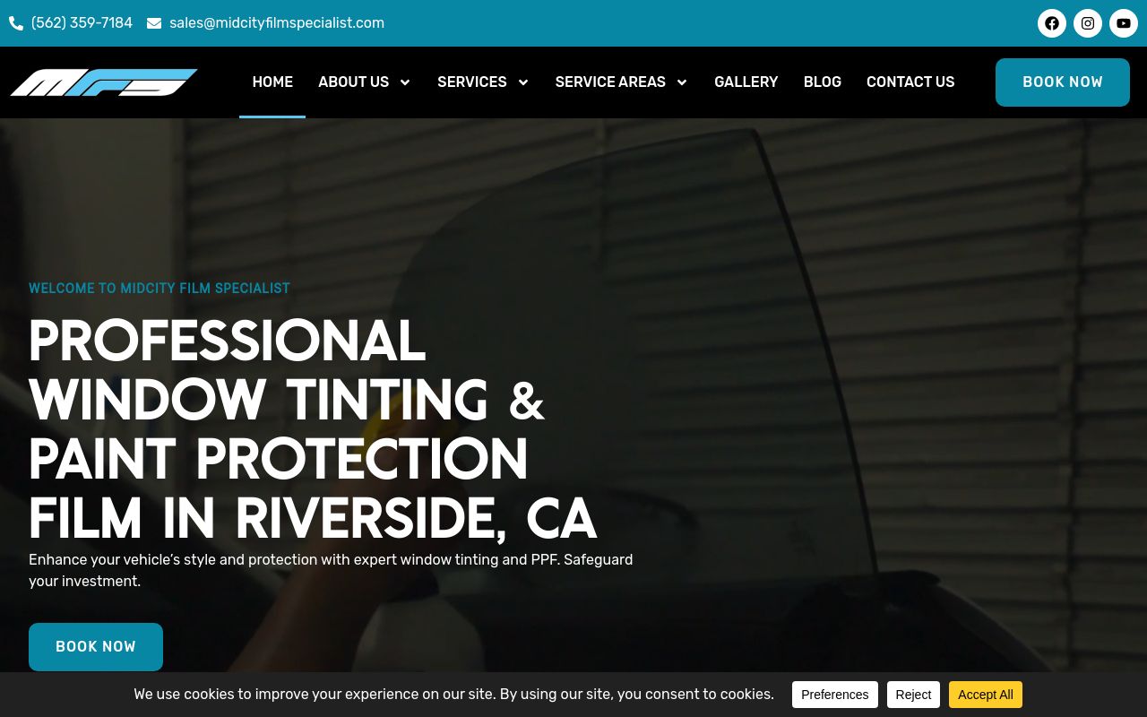 Homepage of Midcity Film Specialist's website