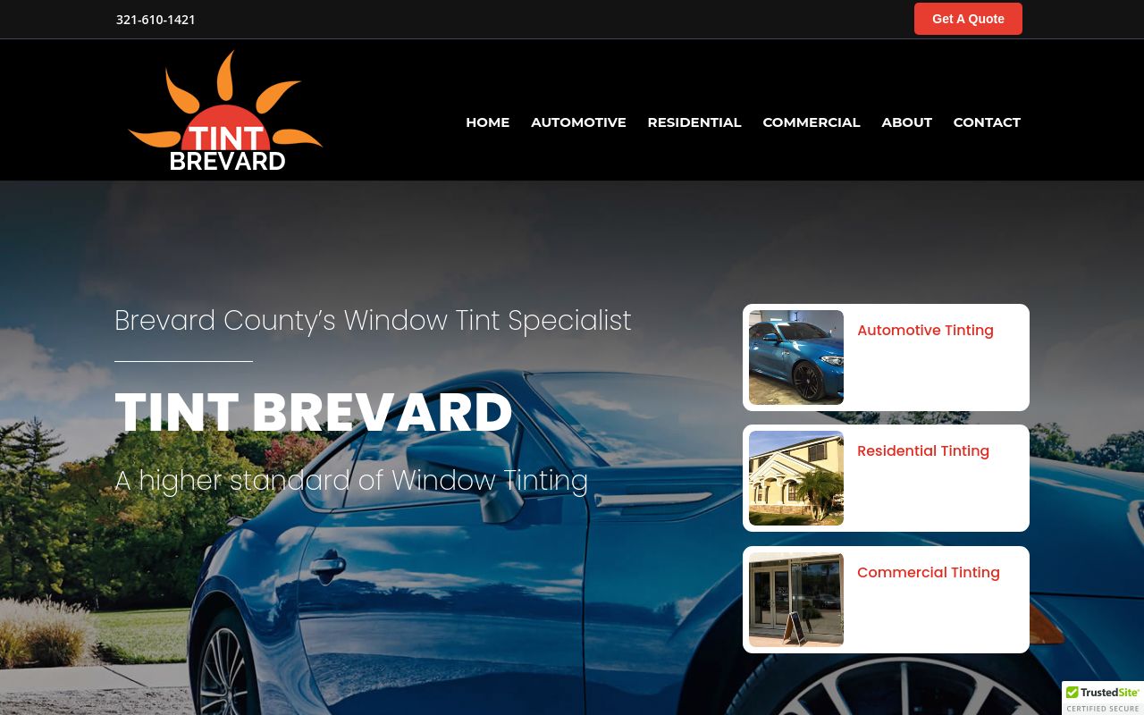 Homepage of Tint Brevard's website