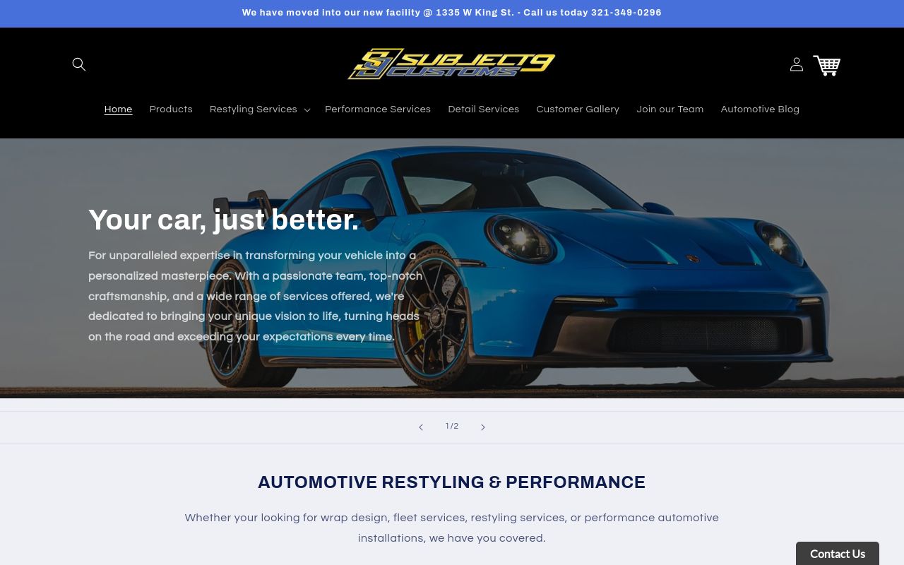 Homepage of Subject 9 Customs's website
