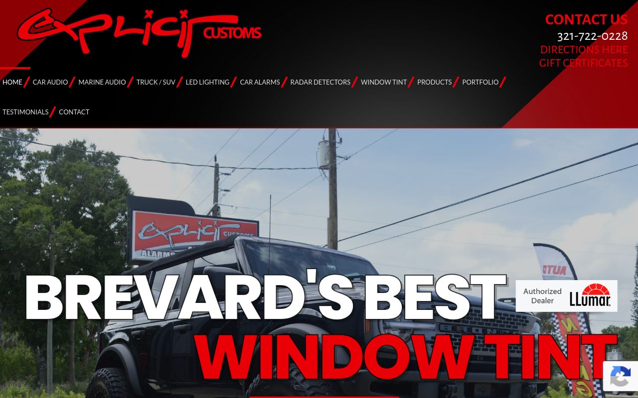 Homepage of Explicit Customs's website