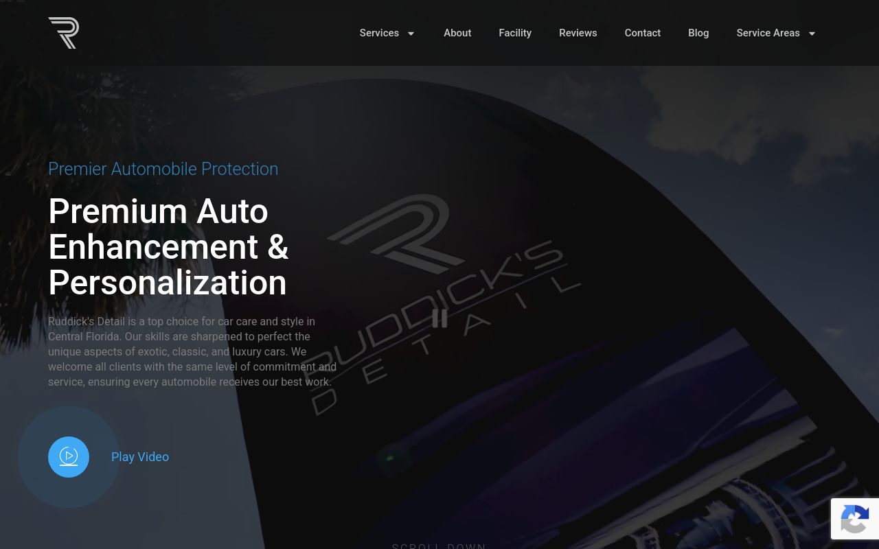 Homepage of Ruddick's Detail's website